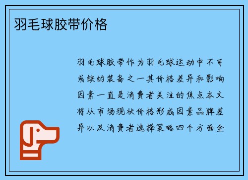 羽毛球胶带价格